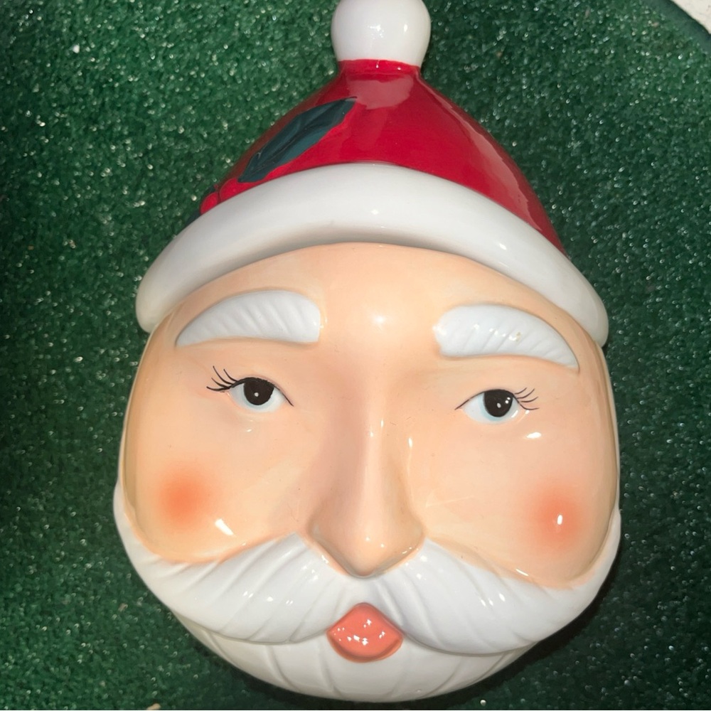 Christmas Candy Jar Cookie Jar with Lid Santa Claus Canister 9"  HGTV